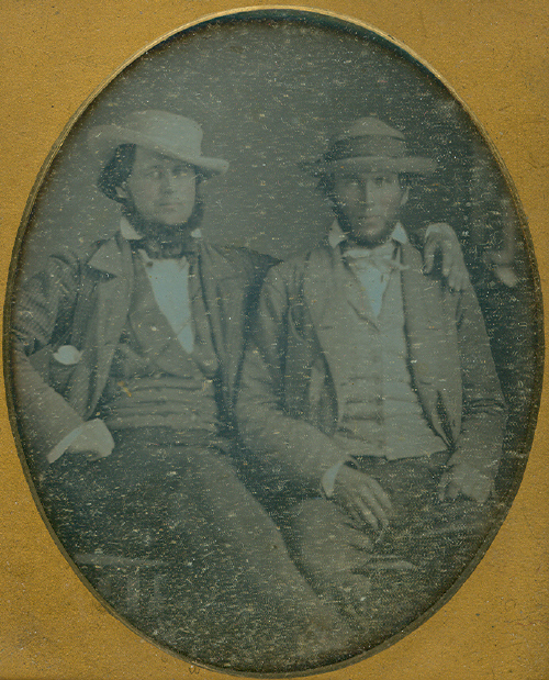 Daguerreotype of brothers, Aaron and Joshua Smith (7th generation Smiths), ca. 1850