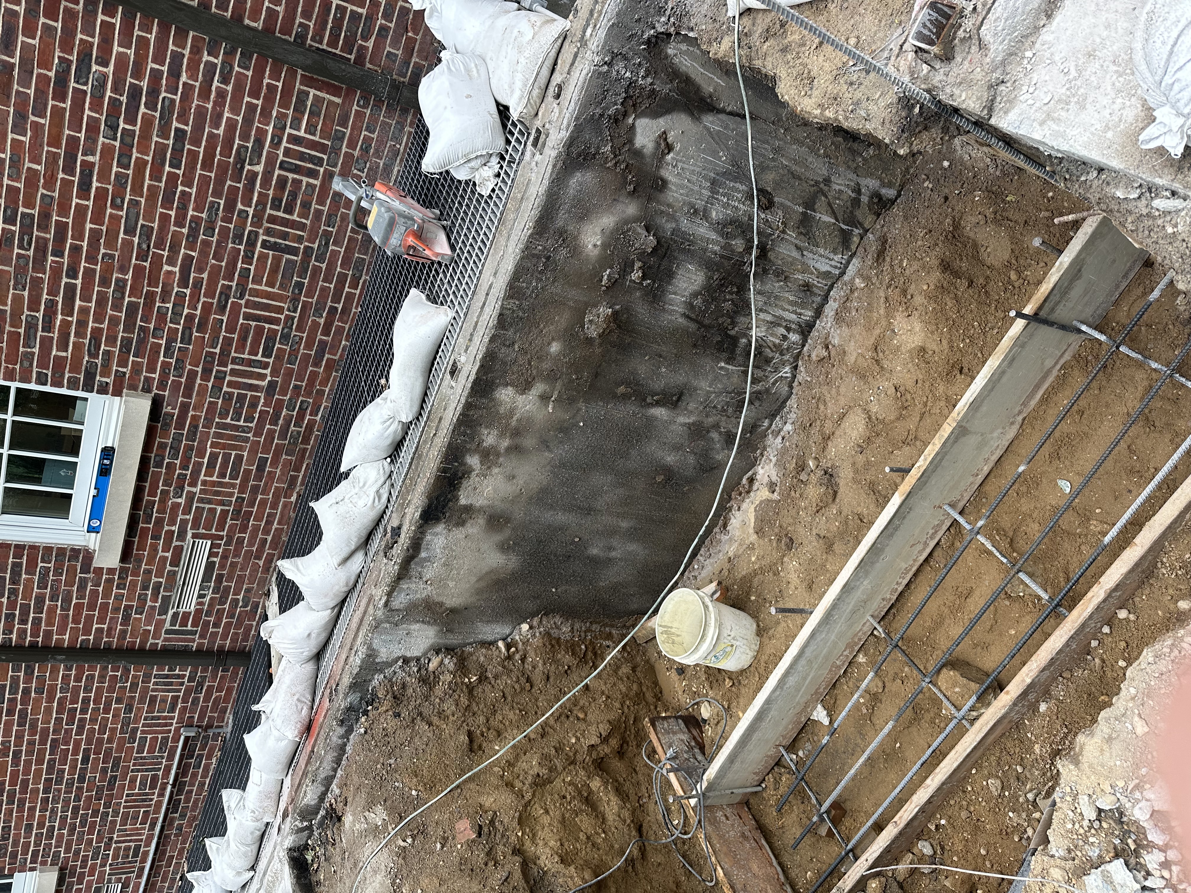 removal of existing retaining wall 