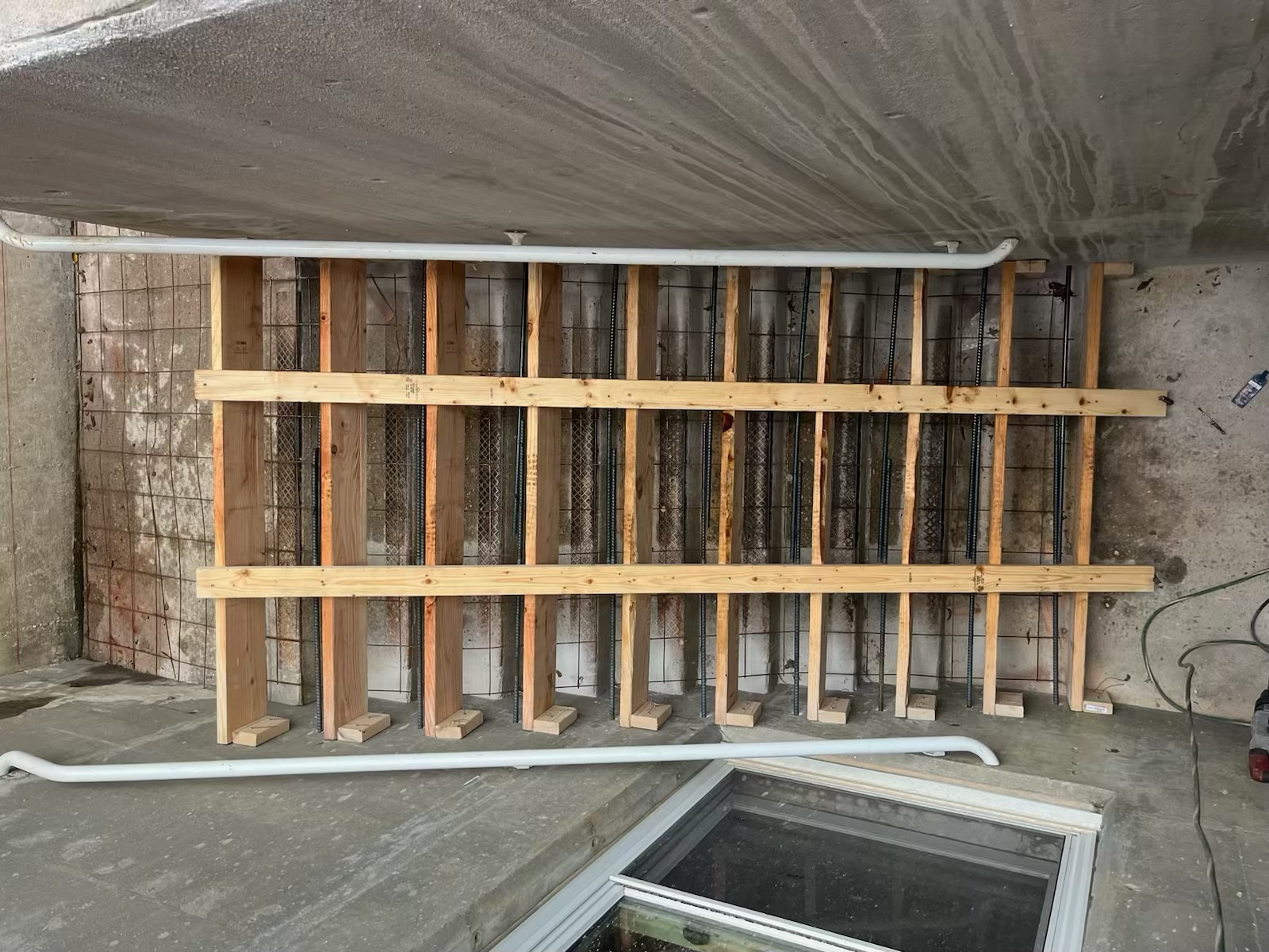 wooden staircase form to increase the height