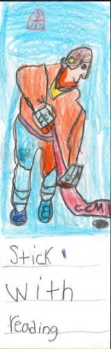 man playing hockey with the text Stick to Reading