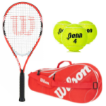 Tennis racket and balls set