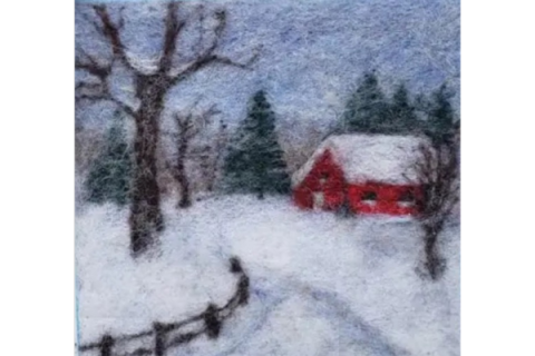 Winter scene - wool and fabric