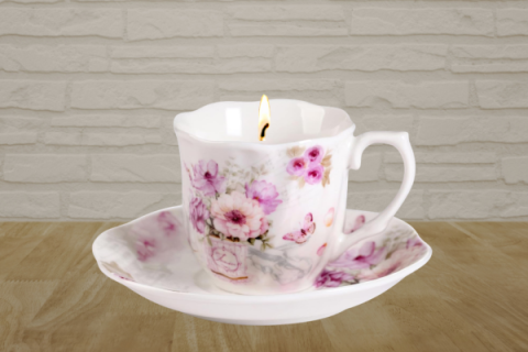 Teacup and Saucer Candle