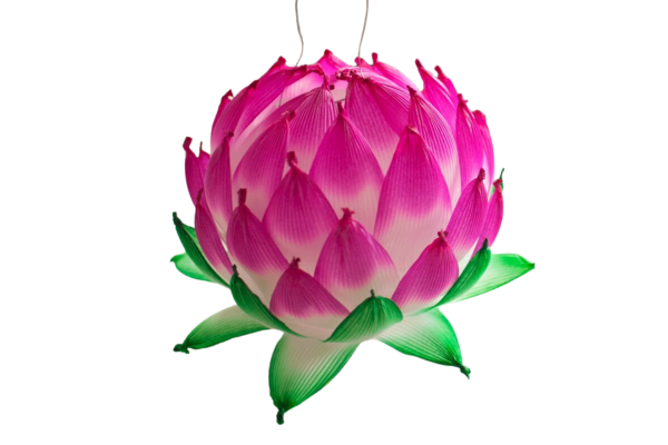 Pink Lotus flower-shaped lantern craft.