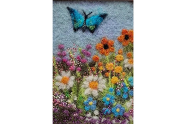 Spring Flowers - wool and fabric