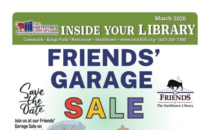 Multiple household items set up to be sold with the text Friends Garage Sale